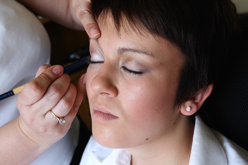 Eyeliner being applied